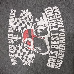 Womens grey "whoever said diamonds were a girl's bestfriend" racerback tank